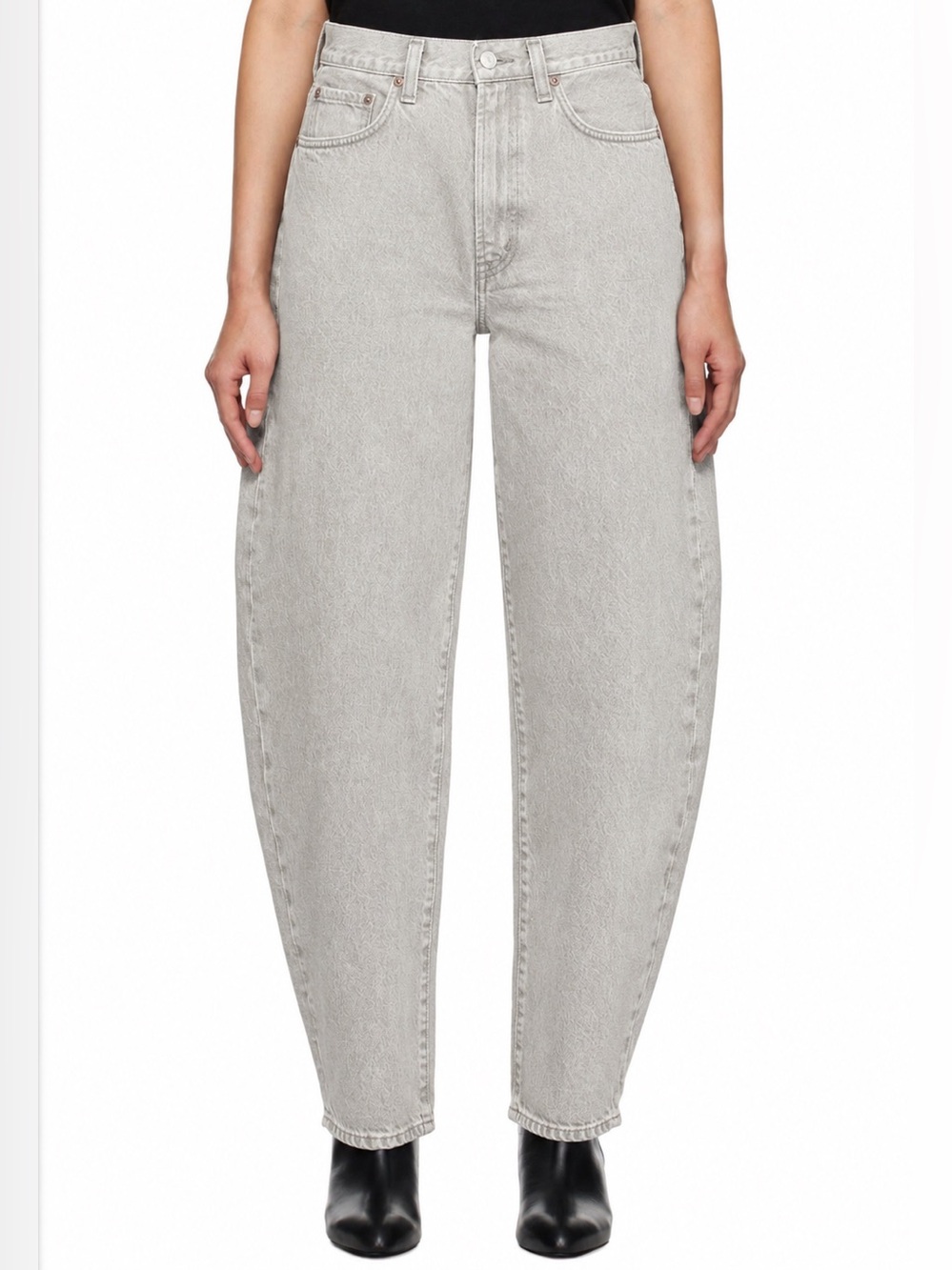 AGOLDE Ballon Jean in Pale Grey - Picture 2 of 11